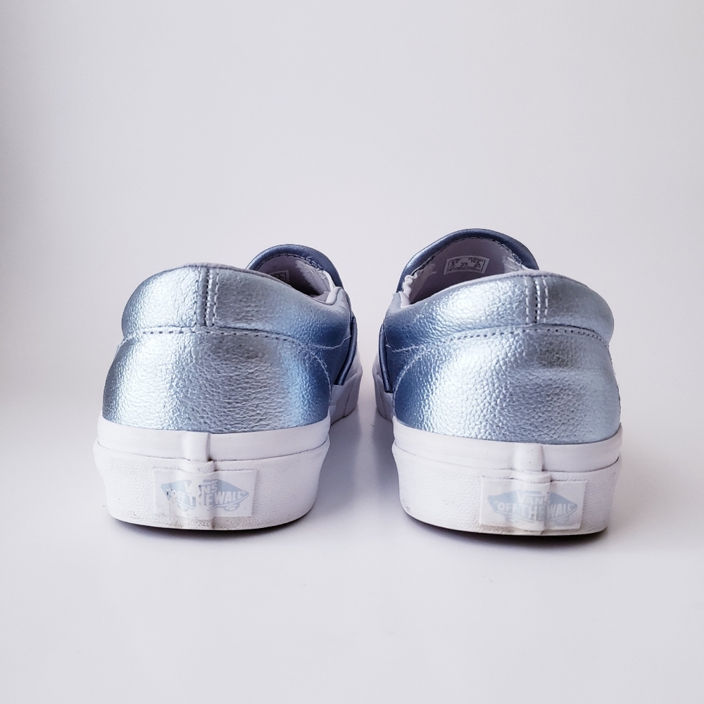 Vans Metallic Light Blue Classic Slip-on Shoes - Picture 5 of 14
